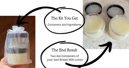 Breast Milk Lotion Making Kit - Makes 8oz of Breast Milk Lotion